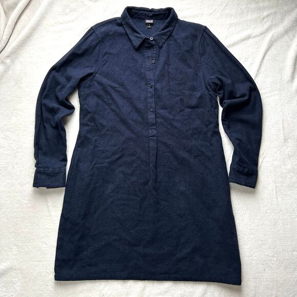 Patagonia Fjord Dress with Pockets Navy Blue size M 100% Organic Cotton - Picture 9 of 9